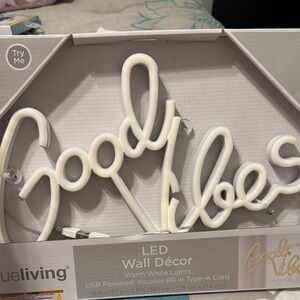 LED Wall Decor - Warm White 'Good Vibes' Light